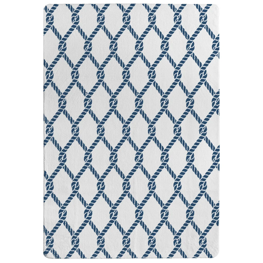 Lambert Chainlink Rope Shaggy White/Blue Rug