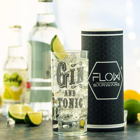 Gin & Tonic Highball Glass - Novelty G & T Presented in A Gift Tube