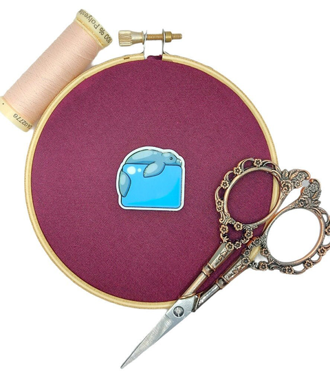 Manatee Needle Minder, Magnet, Pin Kawaii Ice Cube, Fat Sea Cow, Cute Dugong, Chonky, Chibi, Embroidery, Keeper, Accessory, Cross-stitch