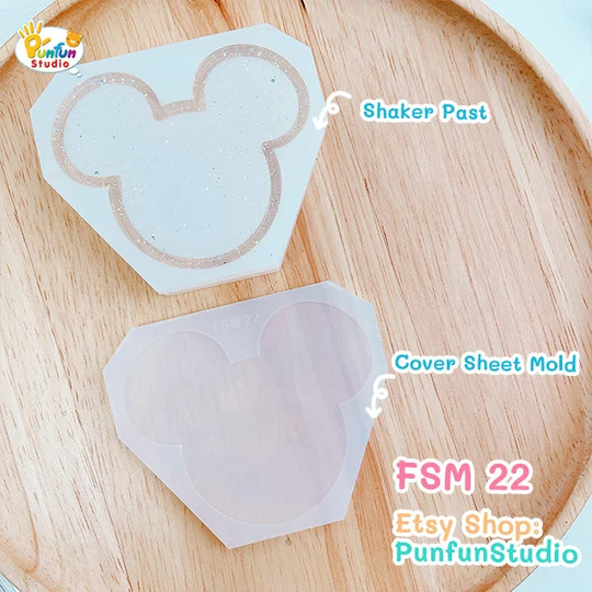 Fsm 22 Cutie Boy Mouse/Face Shaker Mold Depth 10 Mm With Back + Cover 2 Pieces Per Set Silicone
