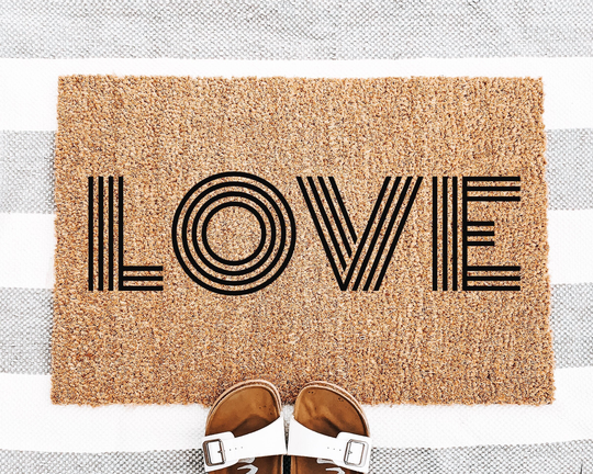 Love Coir Doormat | Natural Front Porch Decor Door