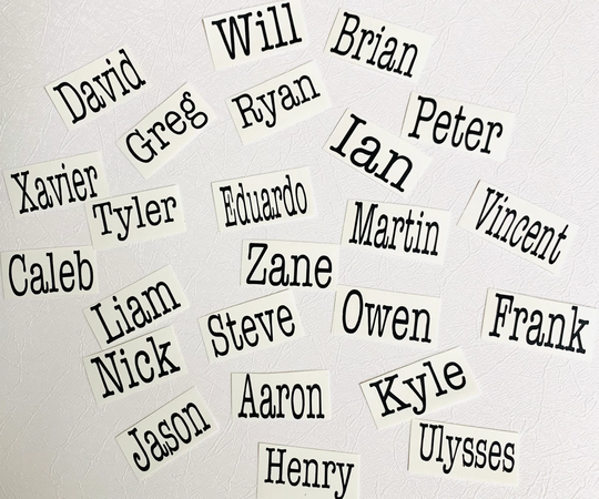 Mini Personalized Name Labels | 1 Inch X .5 Inch