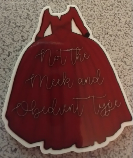 Outlander Red Dress Not Meek & Obedient Needleminder, Cross Stitch