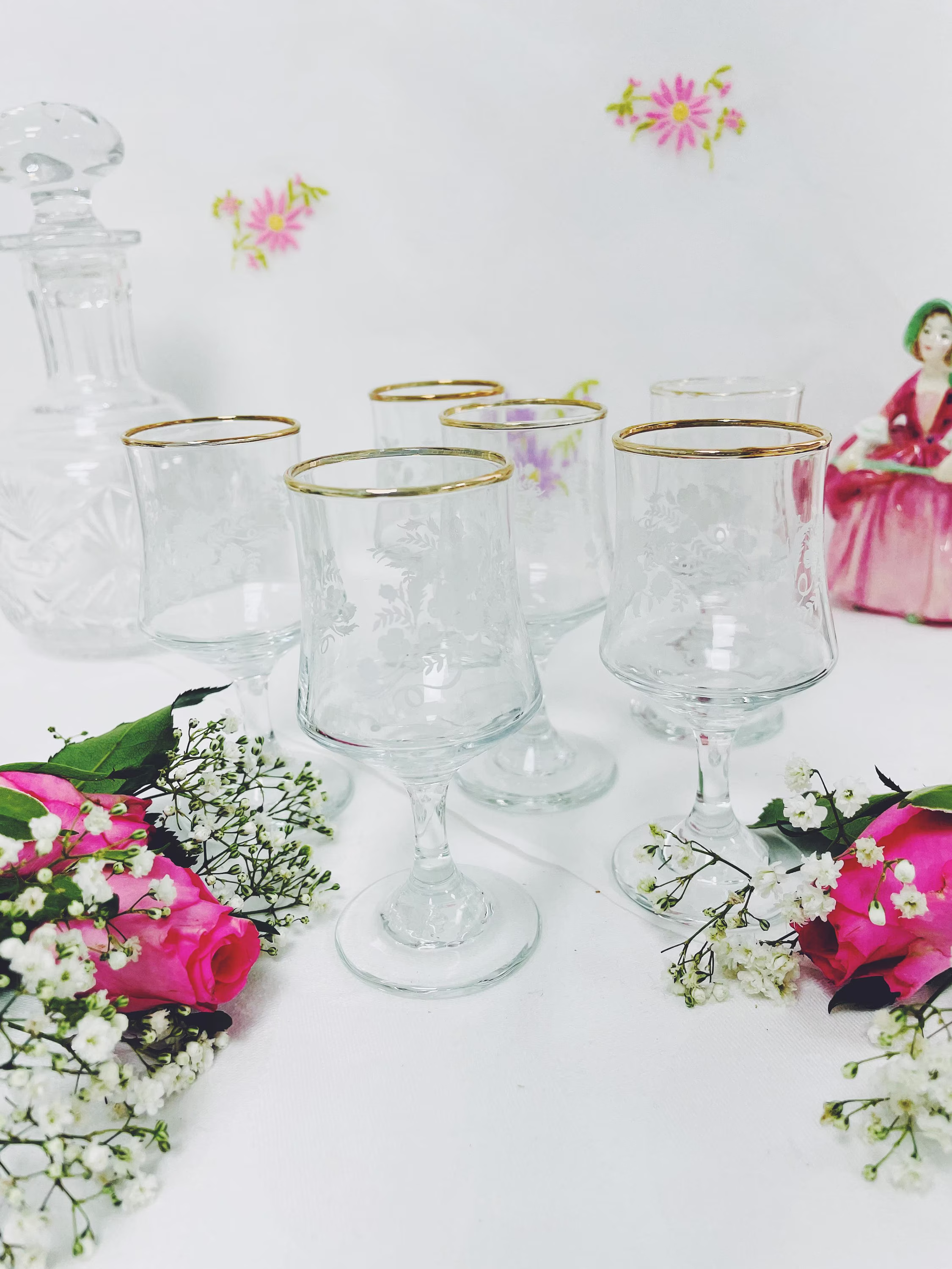 Set Of Six Vintage Sherry Glasses By Dema