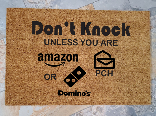 Don't Knock Unless You Are Doormat/Welcome Mat Custom Personalized Fun Home Decor Unique Door Mats