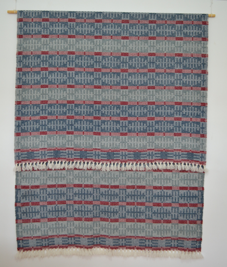 New - English Gardens A Handwoven Lambswool Throw in Falun Red & Deep Pine Green