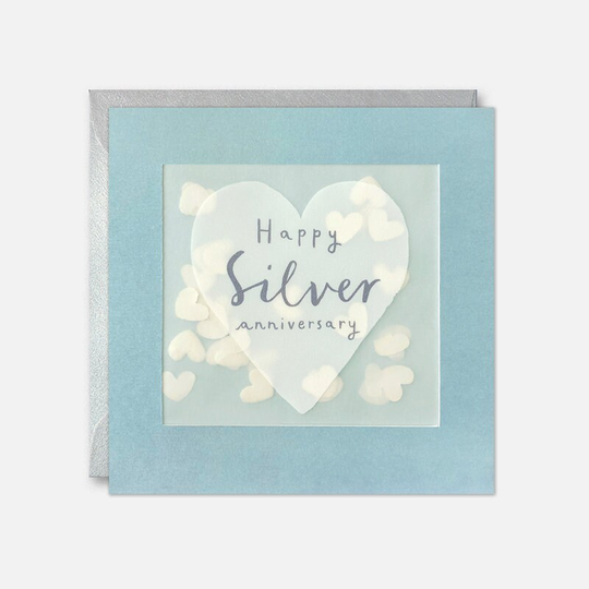 Silver Anniversary Card With Paper Confetti - Shakies By James Ellis