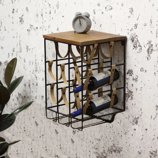 Leighton 9 Bottle Wall Mounted Wine Rack