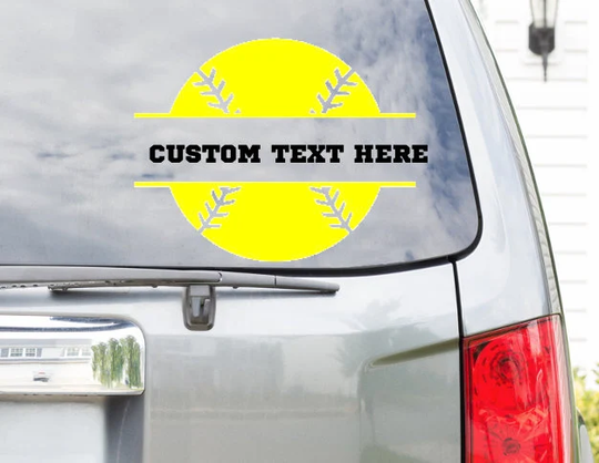 Personalized Softball Decal, Sports Helmet Car Mug Wine Glass Laptop Personalized Gift