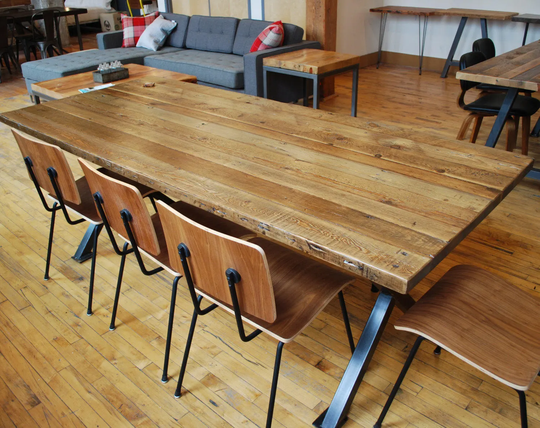 Barnwood Dining Room Table - Conference Tables With Steel Legs Vintage Wood For Home Recycled Parties