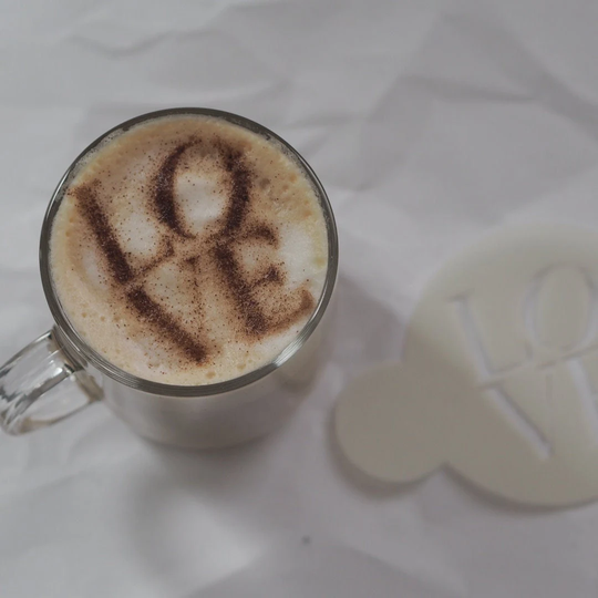 Love Coffee Stencil, Cookie Cake Decorating