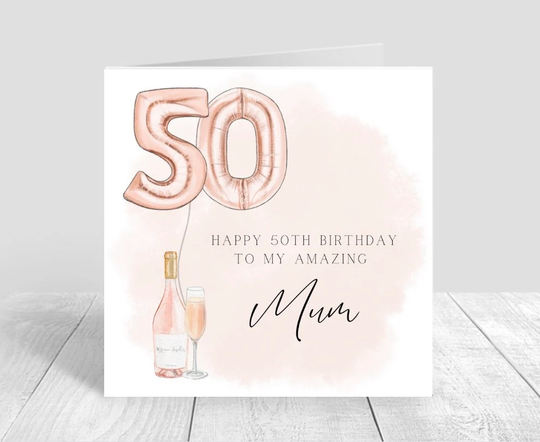50Th Fifty Personalised Birthday Card, Daughter, Sister, Granddaughter, Niece, Best Friend, Keepsake, Gift