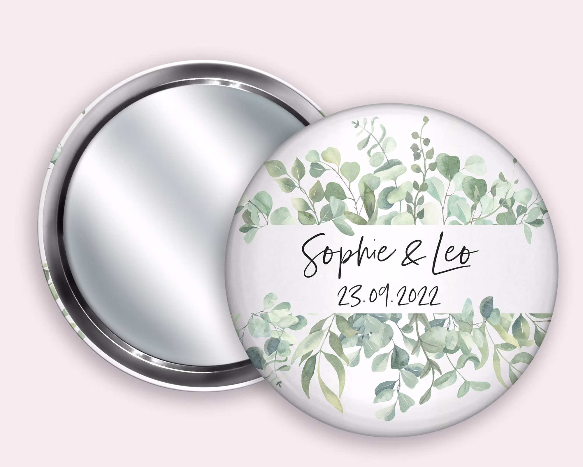 Wedding Favours, Favour, Personalised Mirrors, Guest Gift, 58mm Pocket Mirror