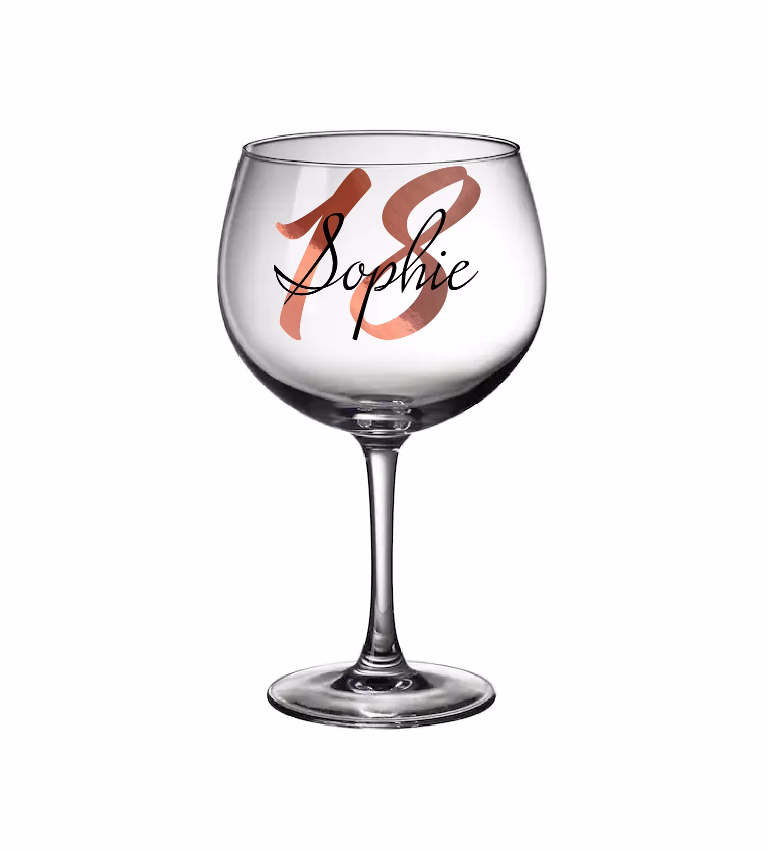 Personalised Birthday Age & Name Gin Glass