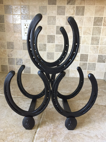 Horseshoe Wine Rack Sale Flat Black Paint