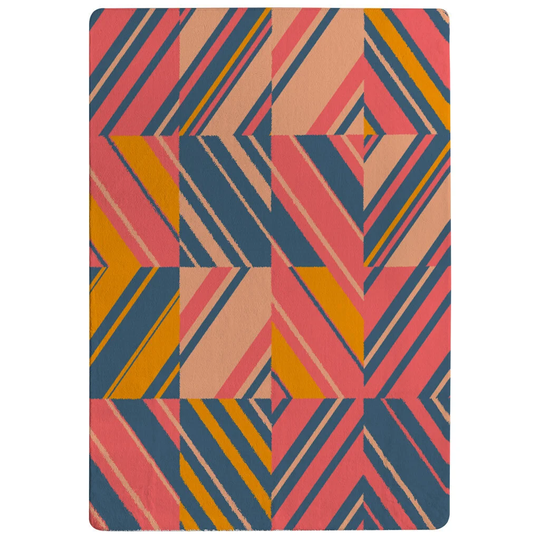 Holman Bright Designer Shaggy Orange/Blue Rug