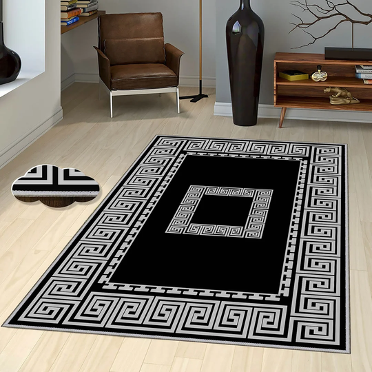 Angelita Flatweave Black/Grey Rug