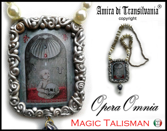 Protective Talisman Protection Amulet Pendant Wicca Gothic Witch Handmade Necklace Skull Jewelry Macabre Witchcraft Money Luck Wealth Health