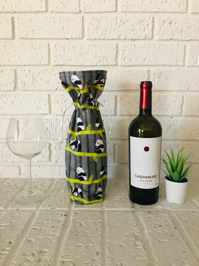 Panda Wine Bag, Panda Gifts, Party, Valentine, Bears, Purse, Kitchen, Personalize Panda, Zoo Keeper