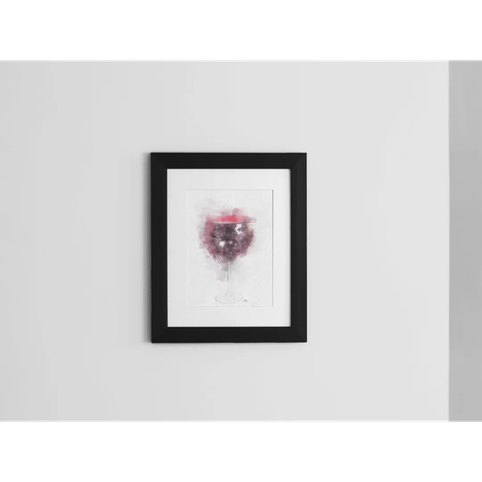 Red Wine Glass - Picture Frame Graphic Art