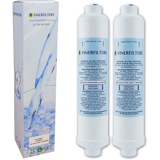 2 x Finerfilters LG Fridge Compatible Water Filter, can Replace Parts BL9808 / 3890JC2990A / 5231JA2010B / 3650JD8050A- High Quality Filters
