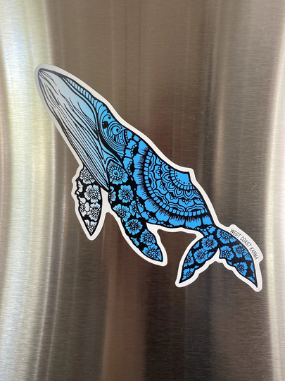 Blue Ombre Humpback Whale Magnet