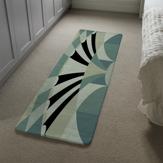 Maree Arches Designer Shaggy Grey/Green Rug