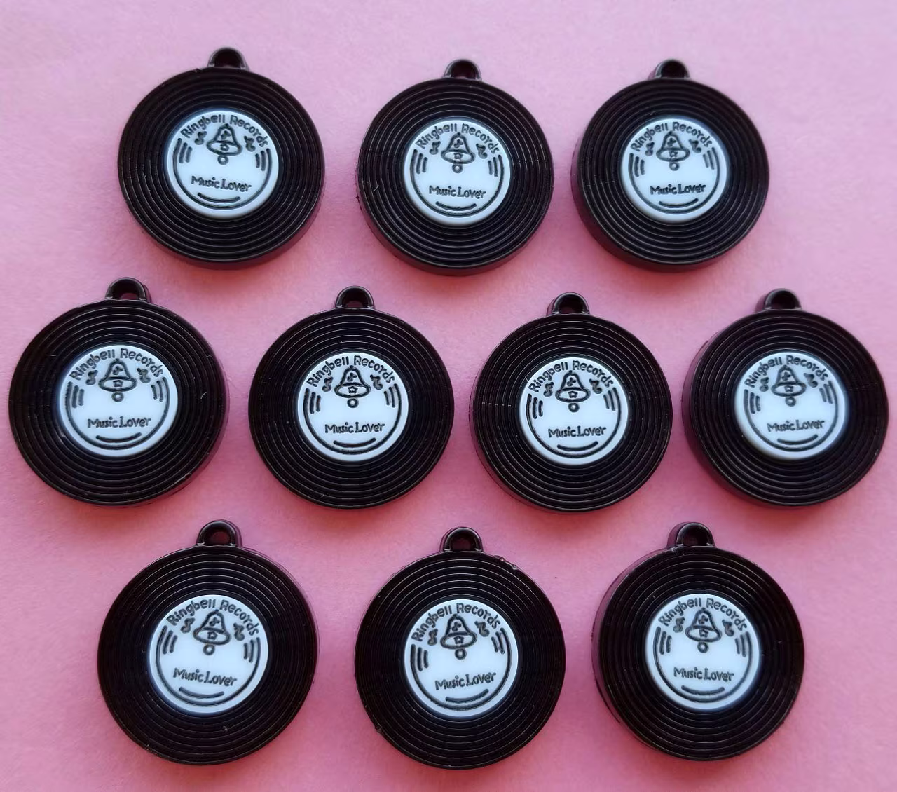 Craft Charms White Black Records Lp Rock Music Lover Pop Retro Kitsch Nostalgic