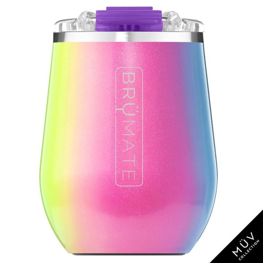 Monogrammed Brumate Uncork'd in Glitter Rainbow 16Oz. Wine Tumbler