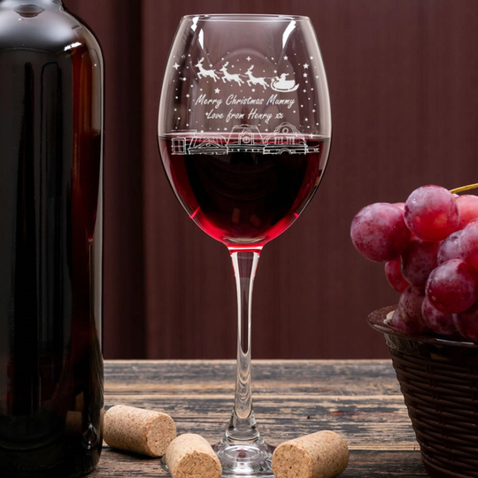 Personalised Christmas Wine Glass | Gift For Mum Gifts Mothers Day Etched