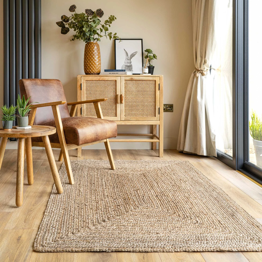 Natural Rustic Braided Jute Rug Large Rectangle Seagrass Living Room Bedroom Mat