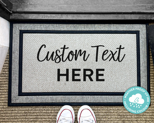 Custom Text Outdoor Door Mat - Personalized Rug Customized Doormat Washable Realtor Gift