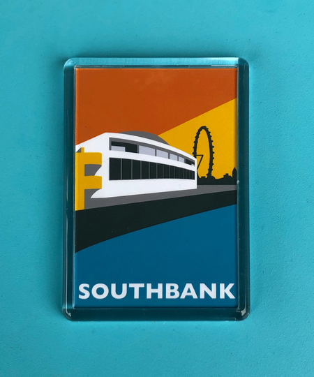 London Southbank Fridge Magnet - Southbank Waterloo Brutalist/Brutalism Illustration By Rebecca Pymar