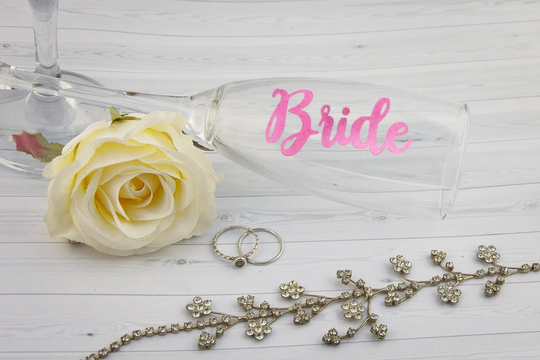 Pink Vinyl Decal Diy Decal For Personalized Glasses Bride Groom Toast Custom Name Decals For Glass Bridal Party