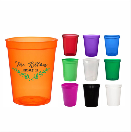16 Oz Personalized Wedding Cups, Party Favors, Stadium Custom Bachelorette, Getaway Trip, Beach, Lake, Pool, Boat