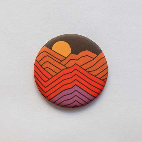 Mountain Sunrise Round Magnet
