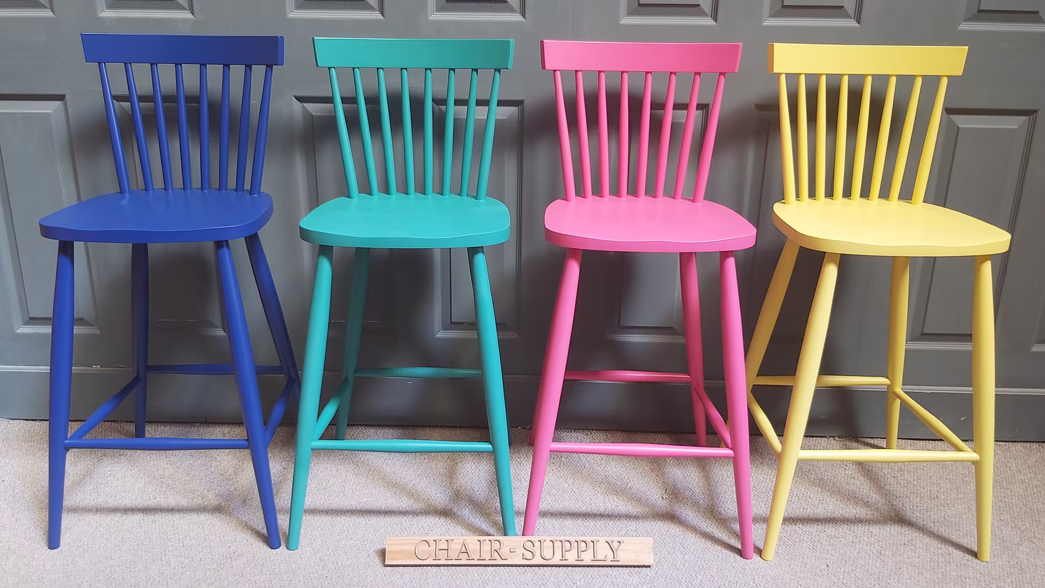 Painted & Stained Nordic Kitchen Bar Stool Solid Beech Modern Scandinavian Dining/Chair in Any Colour Or Finish