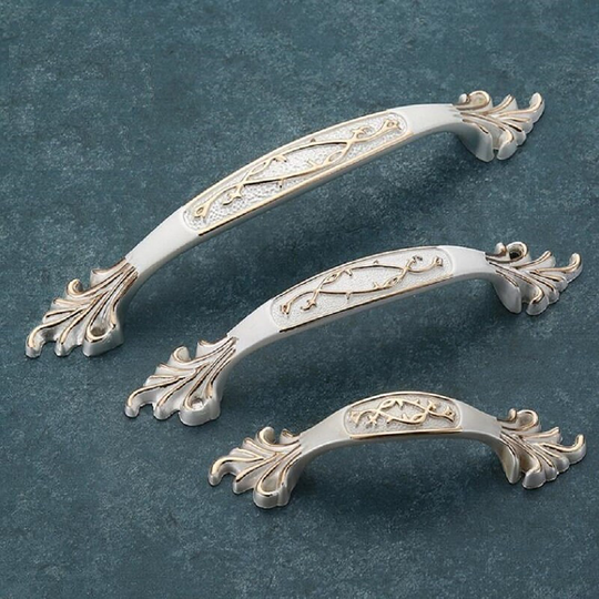 Silver White Handles Kitchen Cabinet Pulls Drawer Dresser Zinc Alloy Door Knobs Furniture Hardware