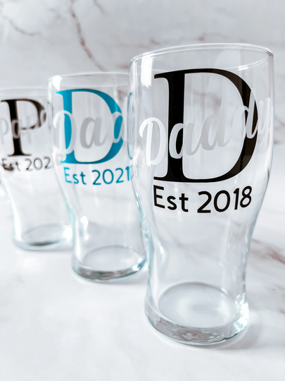 Personalised Pint Glass, Fathers Day Custom Beer Mens Birthday Gift, Personalised Glass