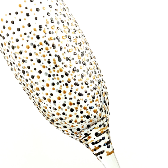 Tactile Hand Painted Decorated Prosecco Champagne Flute Glass 220Ml