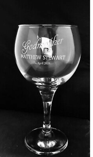 Personalised Godmother Engraved Gin Glass Balloon Gift