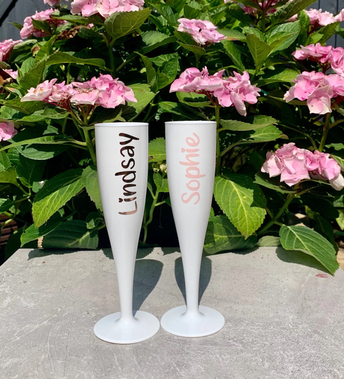 Personalised Champagne Flute, 175Ml Biodegradable Flutes, Hen Do Glasses, Party Decor, Wedding Favours