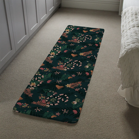 Malick Beautiful Dark Forest Designer Shaggy Green/Orange/Pink Rug