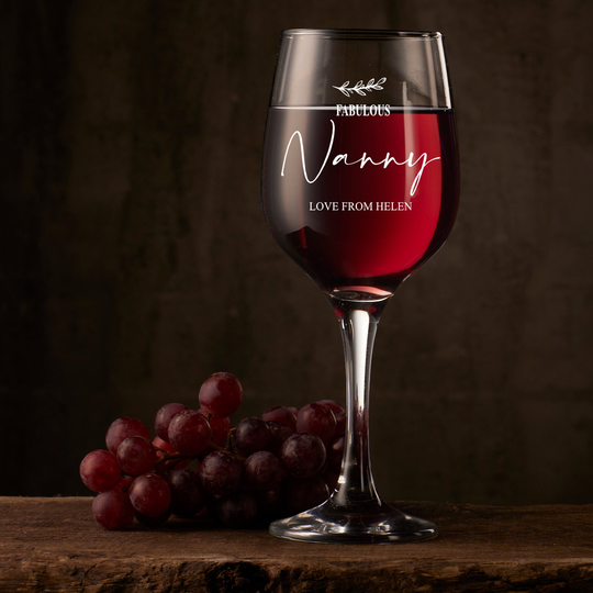 Personalised Fabulous Nanny Wine Glass Gift With Sentiment