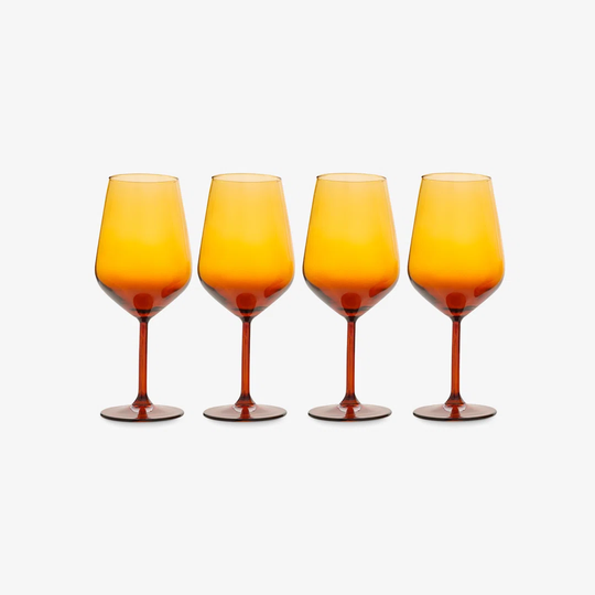 Camden Set Of 4 Wine Glasses, Amber, 490 Ml
