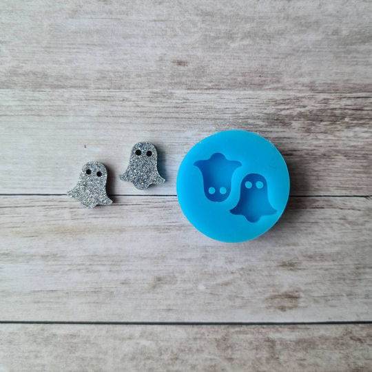 Resin Silicone Mold, 12mm Ghost Stud Earrings Mould, Flexible Polymer Clay Supplies, Resin Supplies