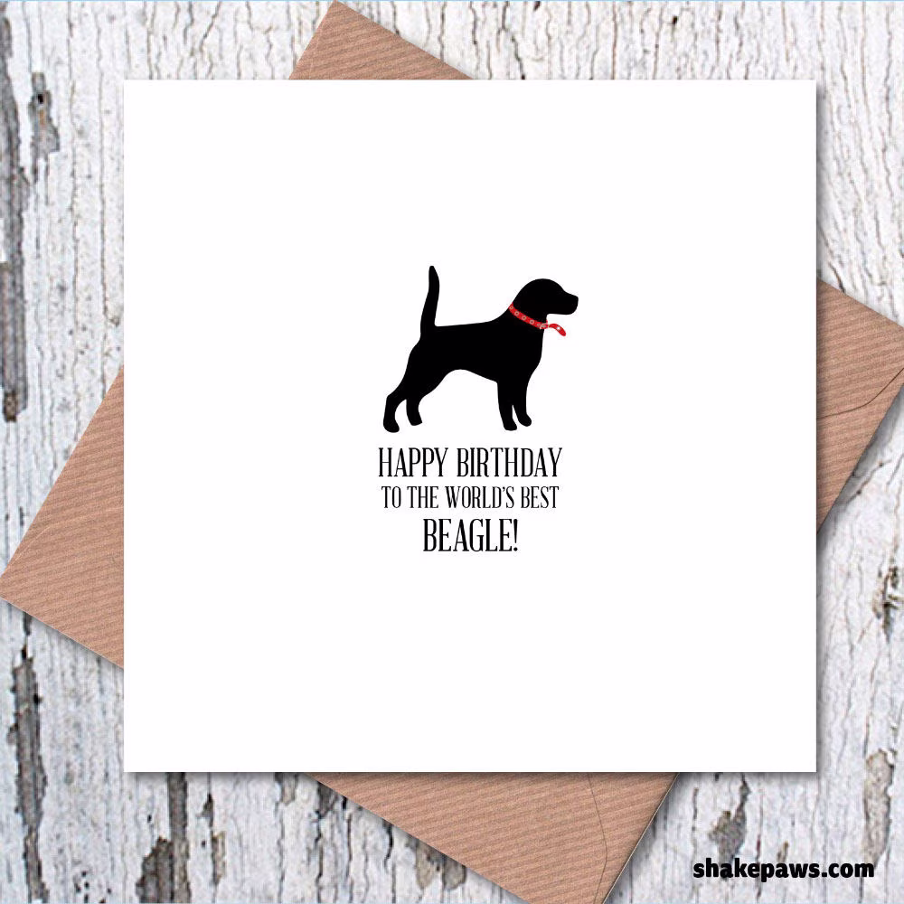 Happy Birthday To The World's Best Beagle Card, Dog Birthday