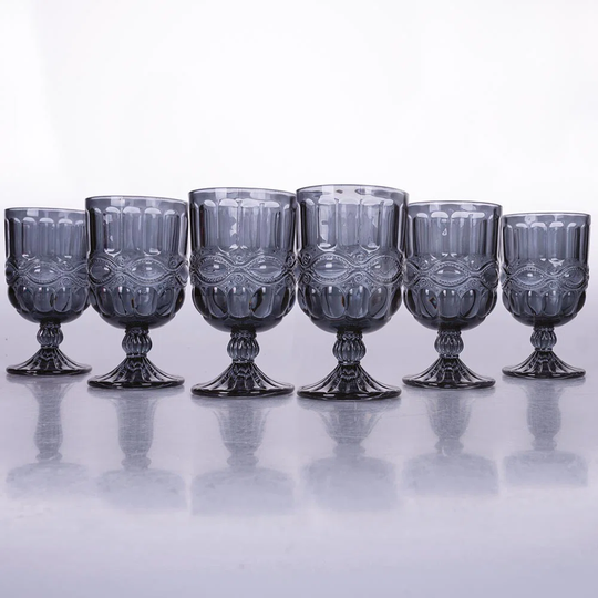 Set 6 Nobilis Grey Goblets