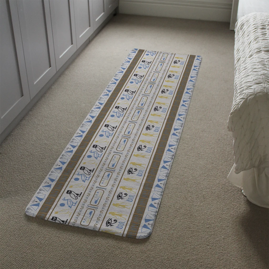 Lappin Heiroglyphs Designer Shaggy Beige/Blue/Yellow Rug