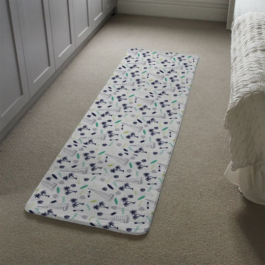 Marte Waves Rider Designer Shaggy Ivory/Dark Blue/Green Rug
